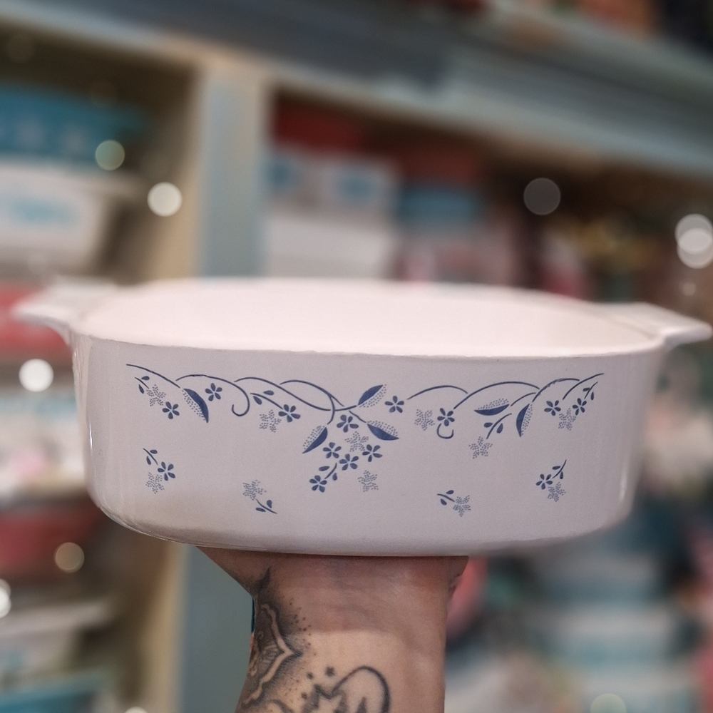 Provincial Blue 2L Corningware A2B Vintage Casserole, Floral Baking Dish No Lid